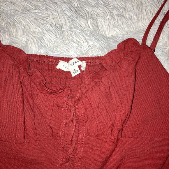 Pacsun Lace Up Red Crop Top - Picture 3 of 3